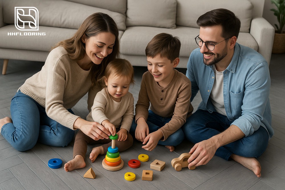 user experience of grey herringbone laminate